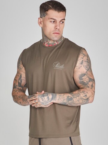 SikSilk Tanktop in Braun: predná strana