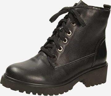 WALDLÄUFER Lace-Up Ankle Boots in Black: front