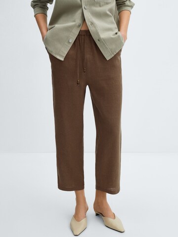 MANGO Loose fit Pants in Brown: front