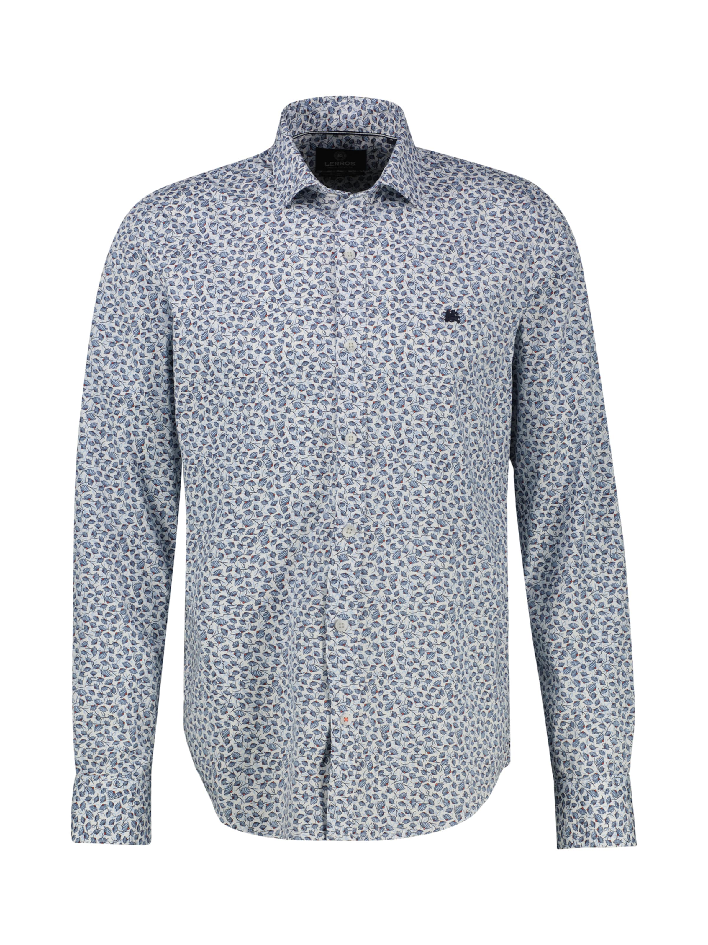 LERROS Regular Fit Langarmhemd mit trendigem Printmuster in Weiß