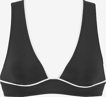 VIVANCE Triangle Bikini Top in Black: front