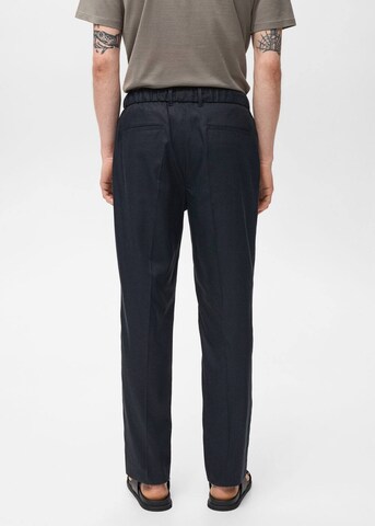 MANGO MAN Regular Pleated Pants 'Tyler' in Blue
