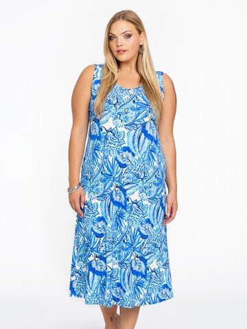 Yoek Dress 'Sleeveless' in Blue: front