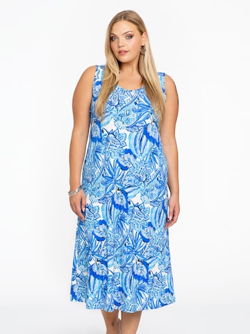 Yoek Dress 'Sleeveless' in Blue: front