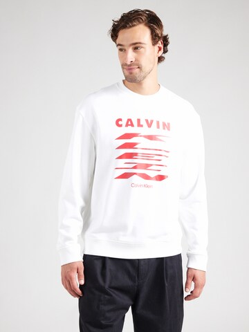 Calvin Klein Jeans Sweatshirt i hvid: forside