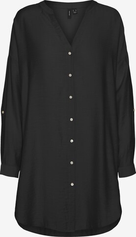 VERO MODA Blouse 'RUTH L/S FOLD UP TUNIC WVN EXP' in Black: front