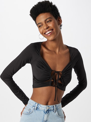 Nasty Gal Shirt in Zwart: voorkant