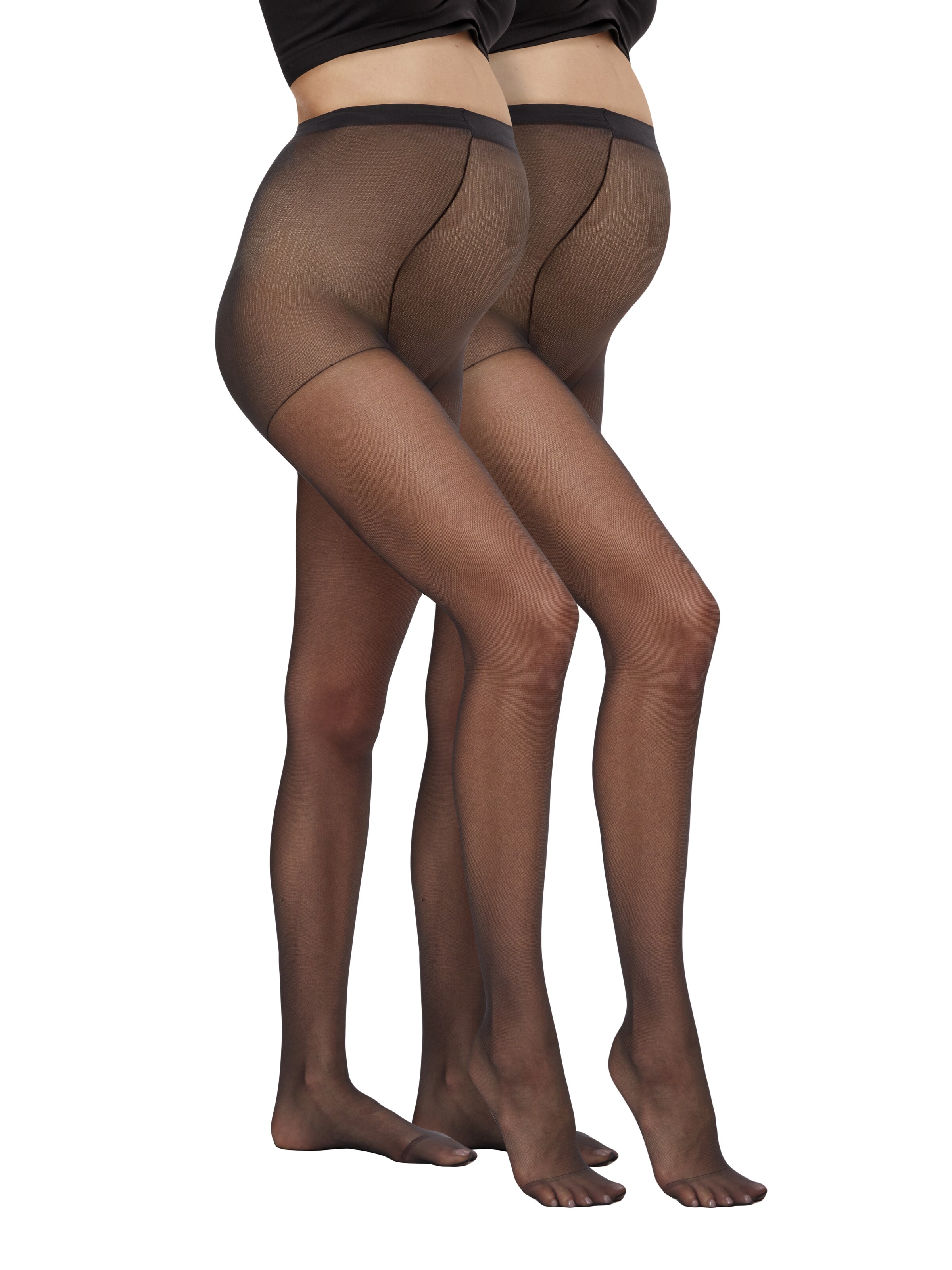 MAMALICIOUS regular Nylonstrømpebukser i sort: forside