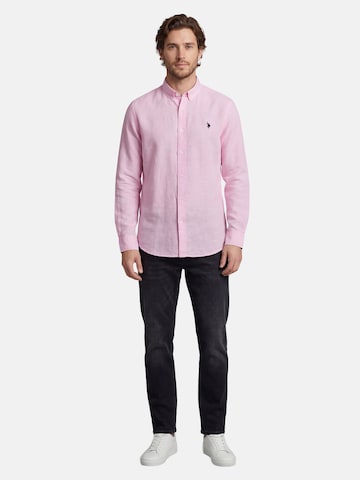 U.S. POLO ASSN. Regular fit Button Up Shirt in Pink