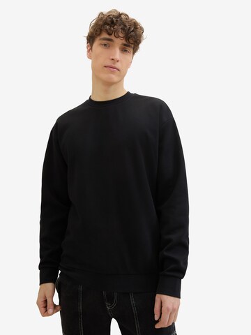 Sweat-shirt TOM TAILOR DENIM en noir : devant