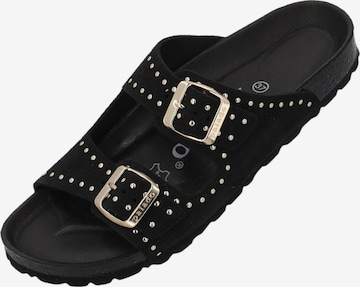 Palado Pantolette 'Palado Elaha Rivet Velours Premium Leather' in Schwarz: Vorderseite