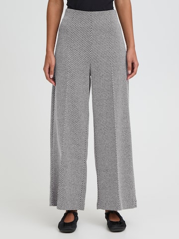 Wide Leg Pantalon 'IHKATE' ICHI en blanc : devant