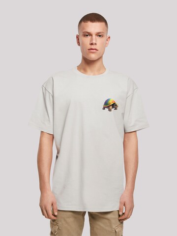 T-Shirt 'Rainbow Turtle' F4NT4STIC en gris : devant