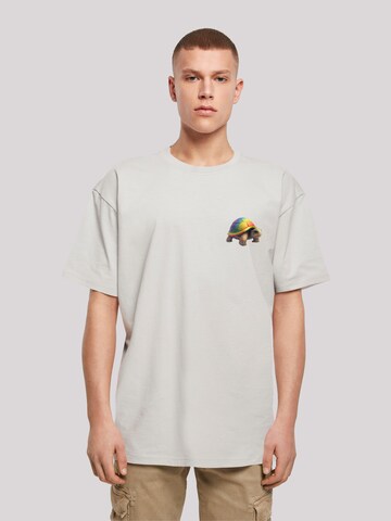 F4NT4STIC Shirt 'Rainbow Turtle' in Grau: predná strana