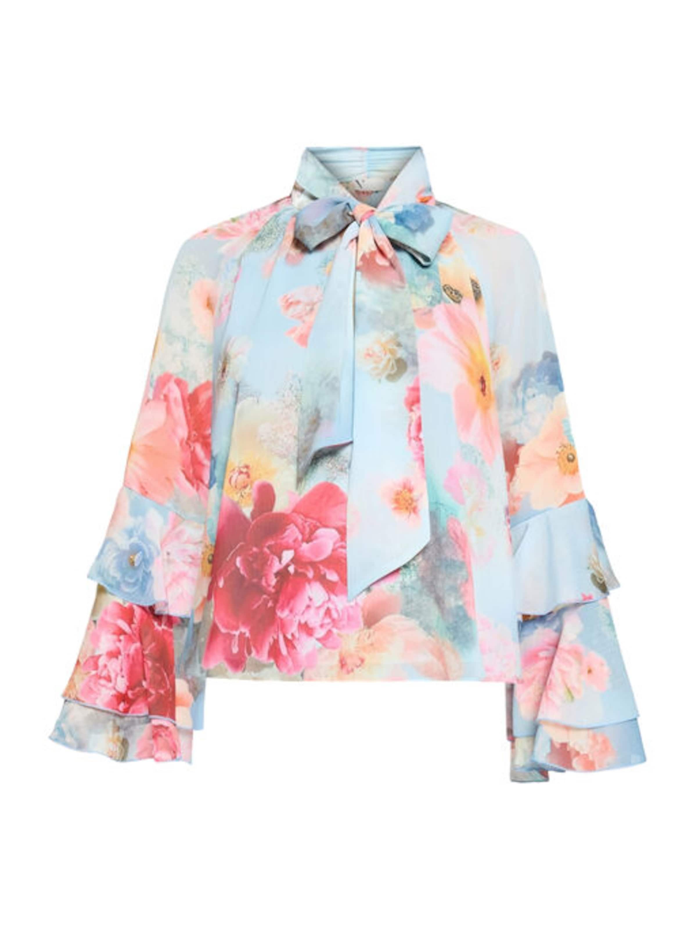 Vera Mont Chiffonbluse mit Volant in Blau: Vorderseite