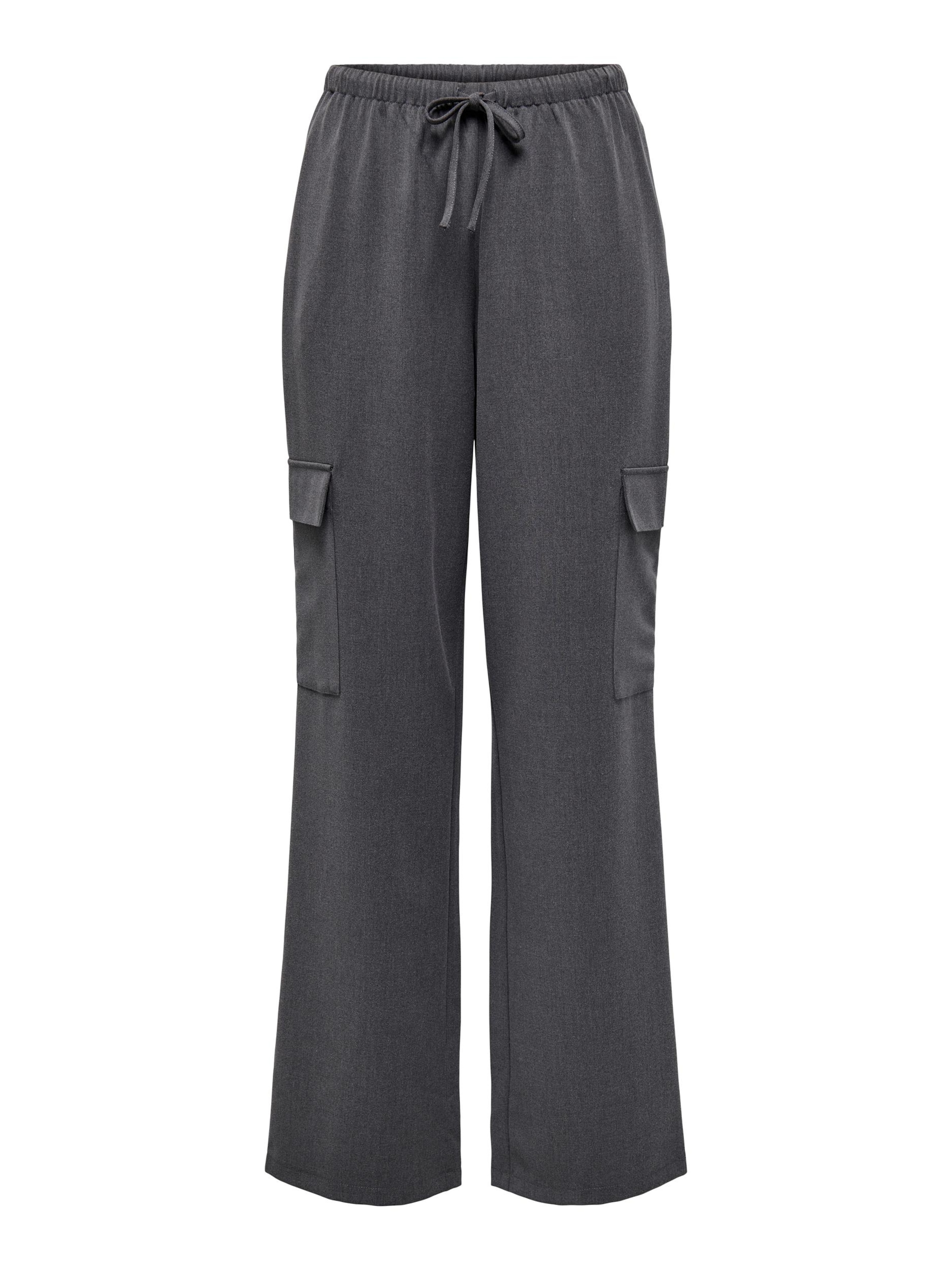 ONLY Wide leg Cargo Pants 'VERENA' in Grey: front