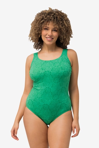 Ulla Popken T-shirt Swimsuit in Green: front