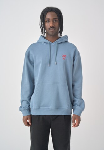 Cleptomanicx Sweatshirt 'Sketch Gull' in Blau: Vorderseite