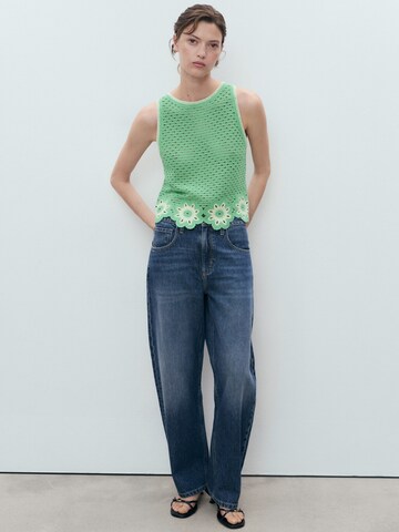 MANGO Top 'FLEUR' in Green: front