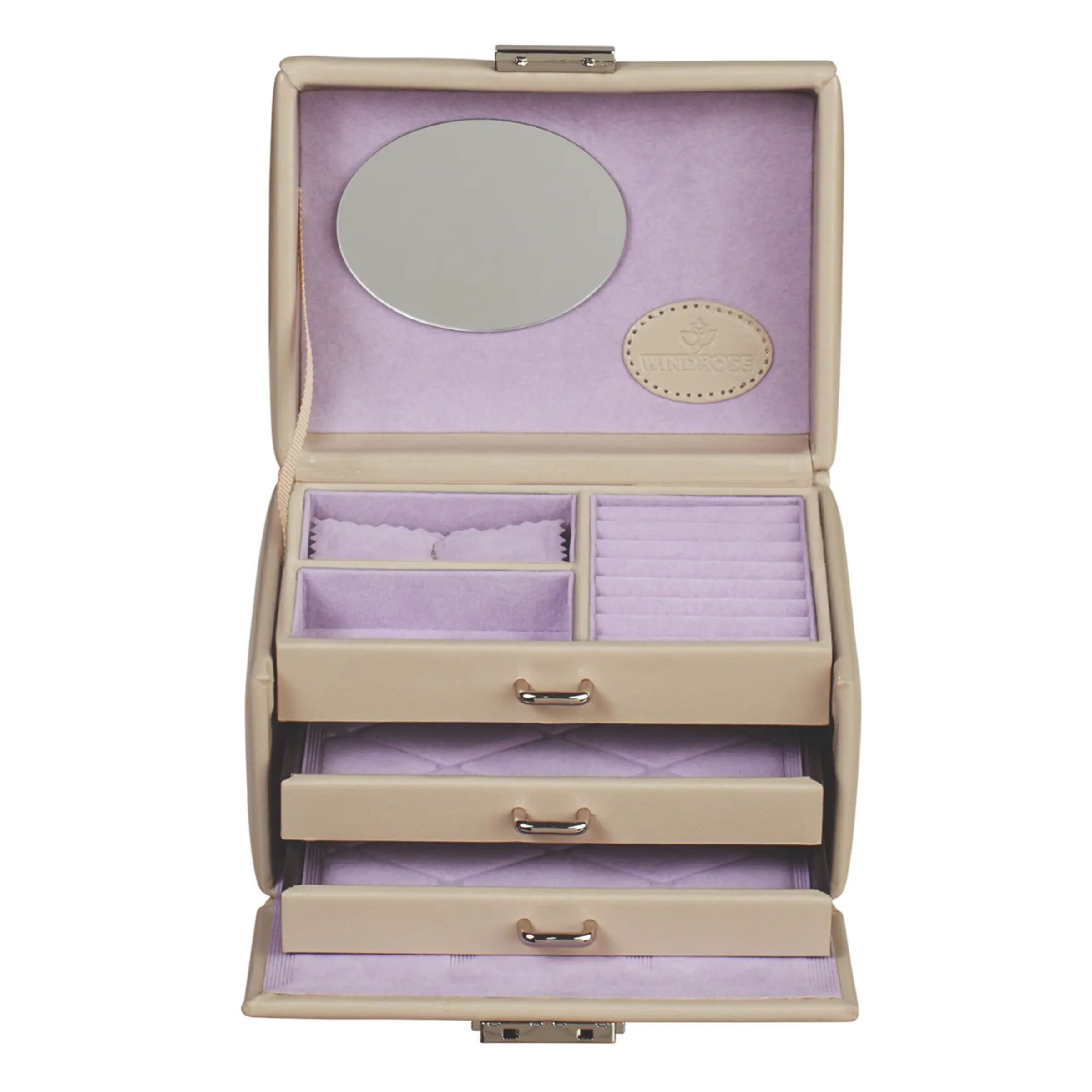 WINDROSE Schmuckkoffer 'Merino' in Beige