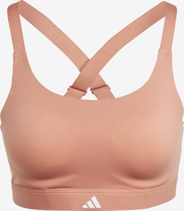 ADIDAS PERFORMANCE Sports Bra 'Tailored Impact Lux' in Brown: front