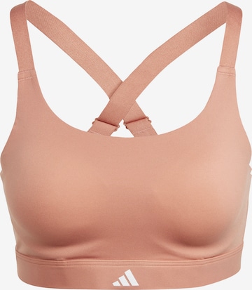 Soutien-gorge de sport 'Tailored Impact Lux' ADIDAS PERFORMANCE en marron : devant