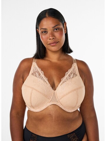 Devoted by Zizzi Classic Bra in Beige: front