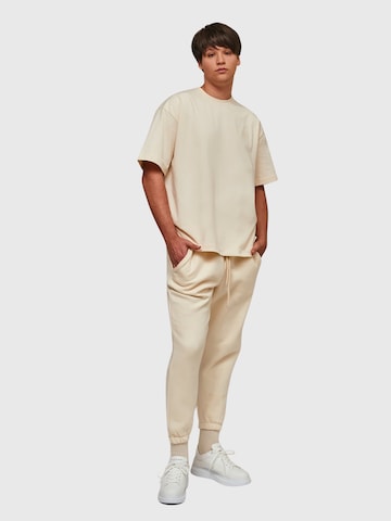 THE ODDS Shirt 'Loose T-Shirt / alphabet' in Beige