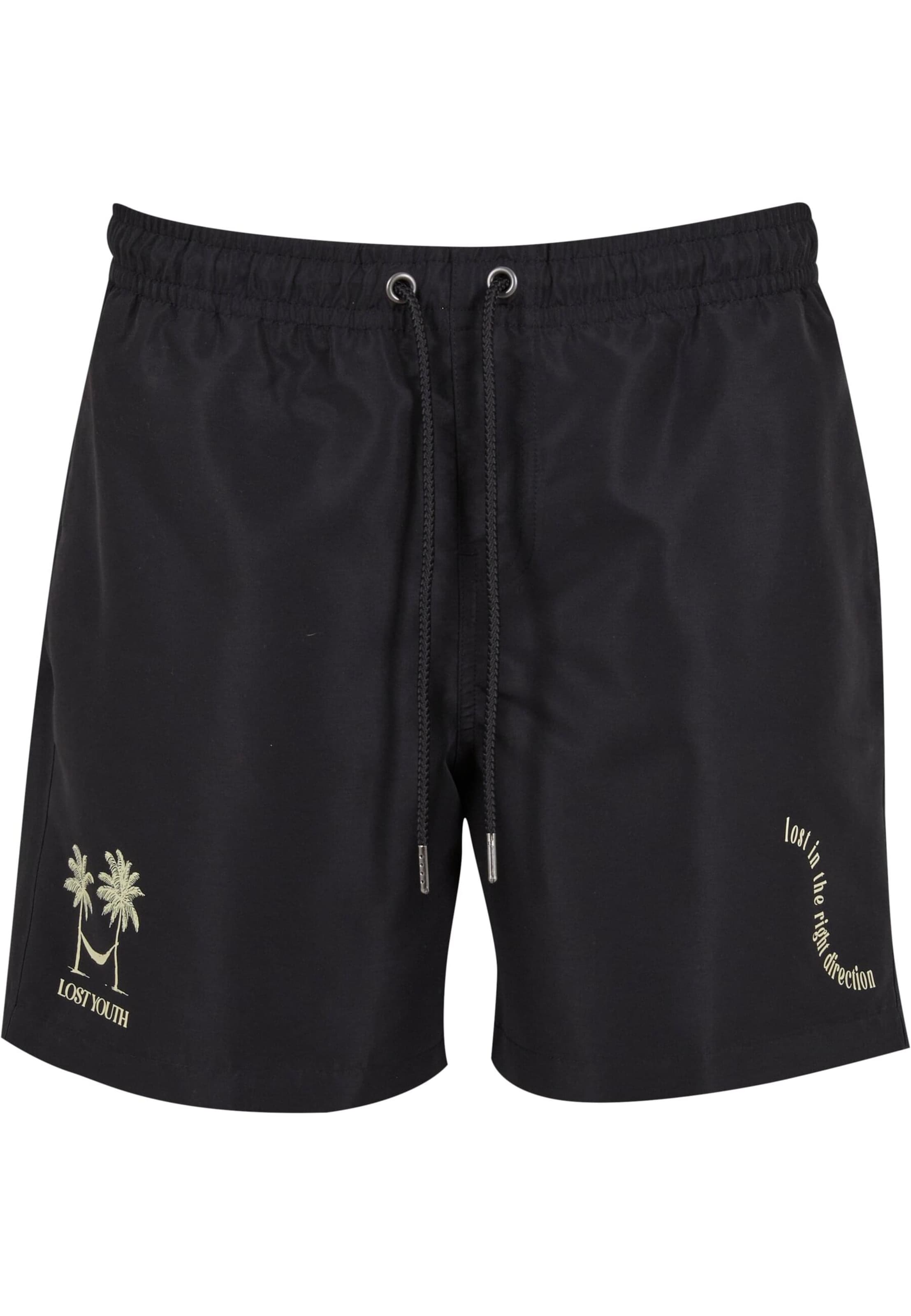 Lost Youth Regular Hose 'Right Direction' in Schwarz: Vorderseite