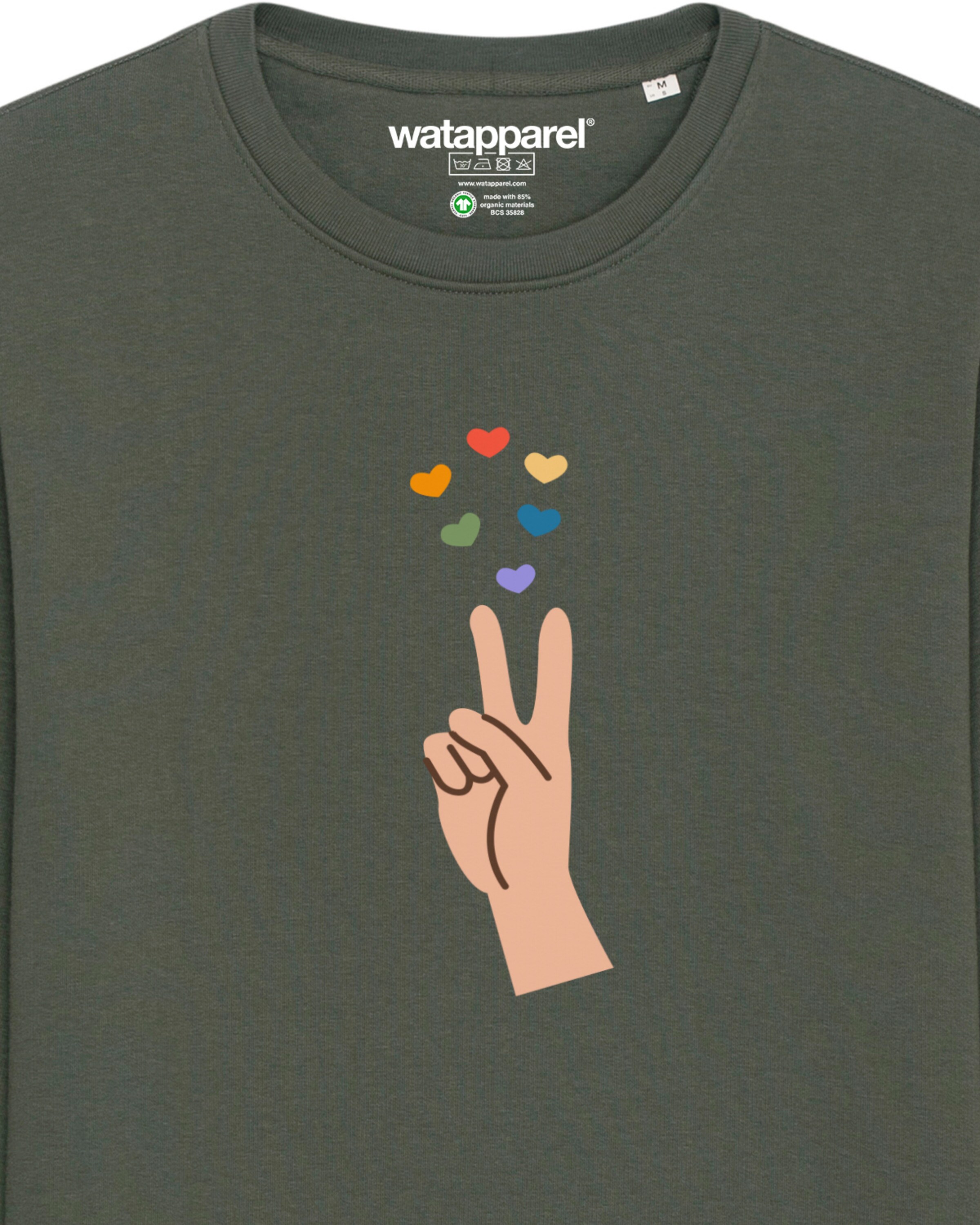 Felpa ' Spread love ' di Watapparel in verde