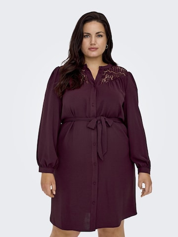 Robe-chemise ONLY Carmakoma en rouge : devant