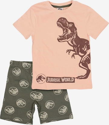 Jurassic World Schlafanzug 'Jurassic World' in Grün: Vorderseite
