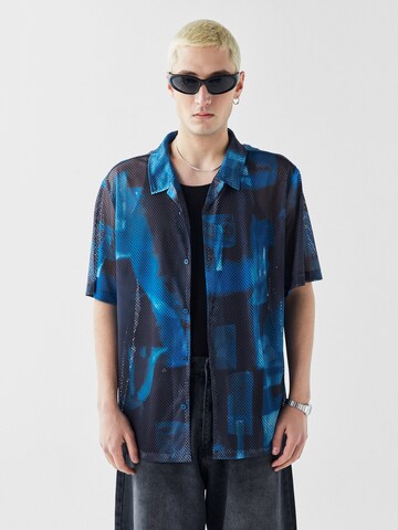 VAMOS CLO Button Up Shirt 'Miami' in Blue: front
