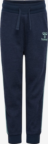 Hummel Tapered Sportbroek in Blauw: voorkant