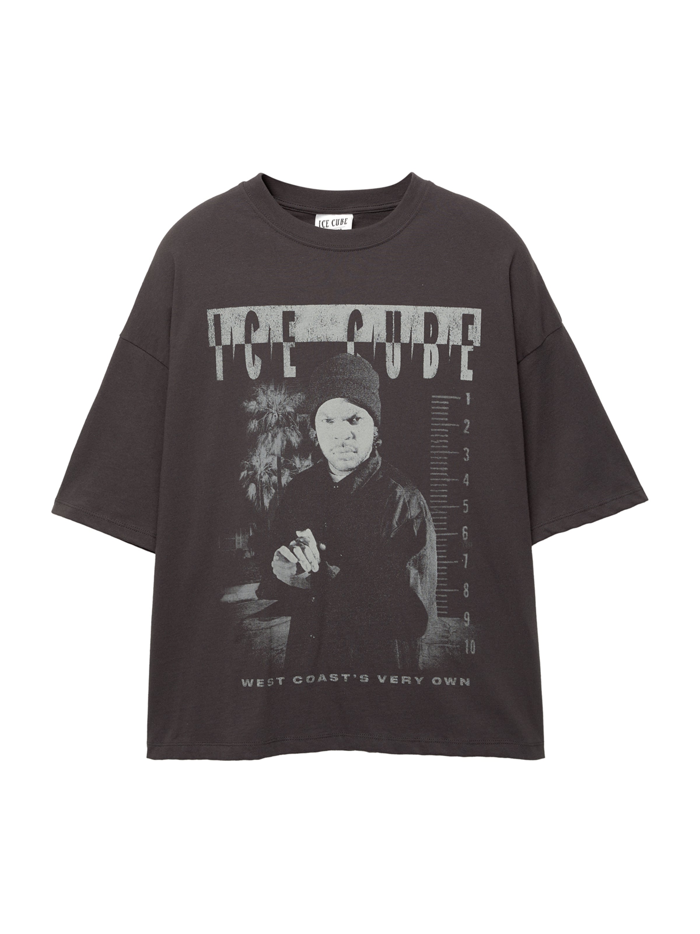 T-Shirt &#x27;ICE CUBE&#x27; Pull&amp;Bear en gris : devant