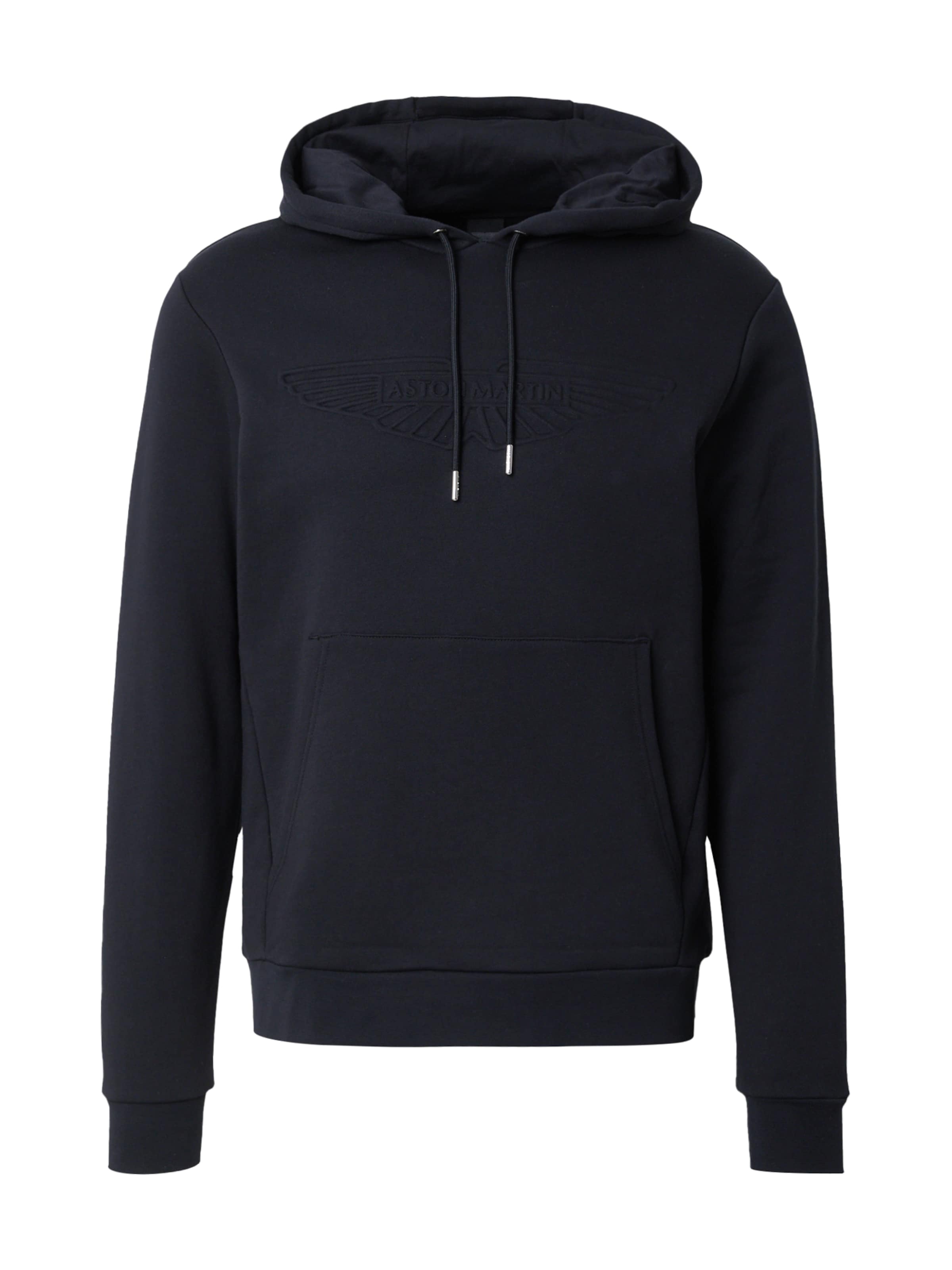 Hackett London Свитшот 'AM EMBOSSED' в Черный: спереди