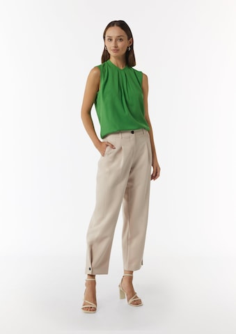 COMMA Tapered Pleat-front trousers in Beige: front