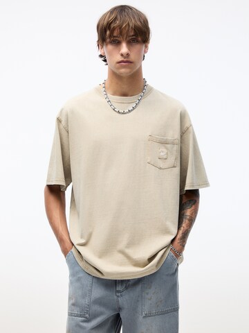 Pull&Bear Koszulka w kolorze beżowy: przód
