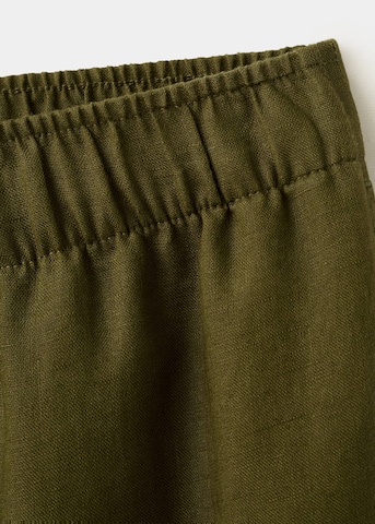 MANGO Regular Pants 'Lino' in Green