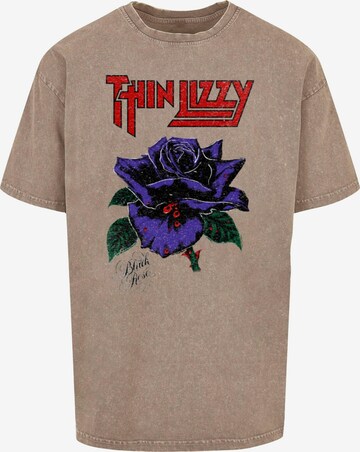 Merchcode T-Shirt 'Thin Lizzy - Rose Color' in Beige: predná strana