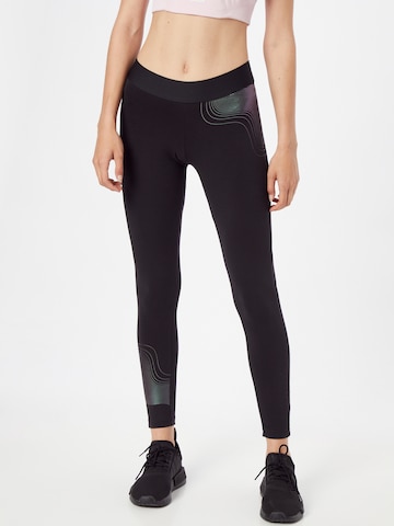 ADIDAS SPORTSWEAR Skinny Sportbroek in Zwart: voorkant