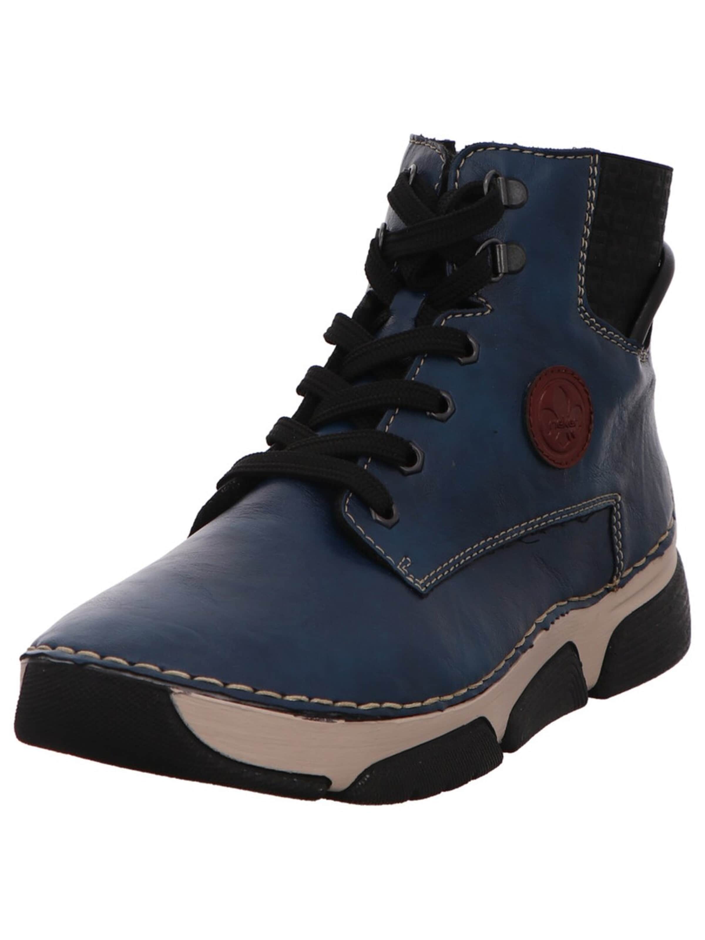 Rieker - Botines con cordones 'Stiefel Damen 45943-12 Leder-Mix in blau' en azul: frente