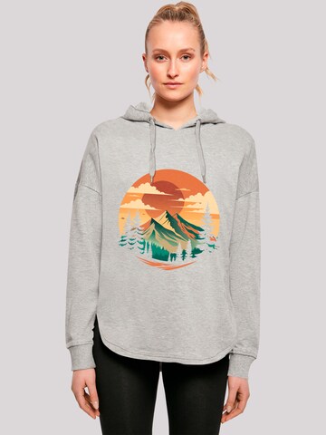 Sweat-shirt 'Sonnenuntergang Berglandschaft' F4NT4STIC en gris : devant