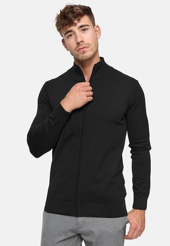 INDICODE JEANS Knit cardigan 'Lau' in Black: front