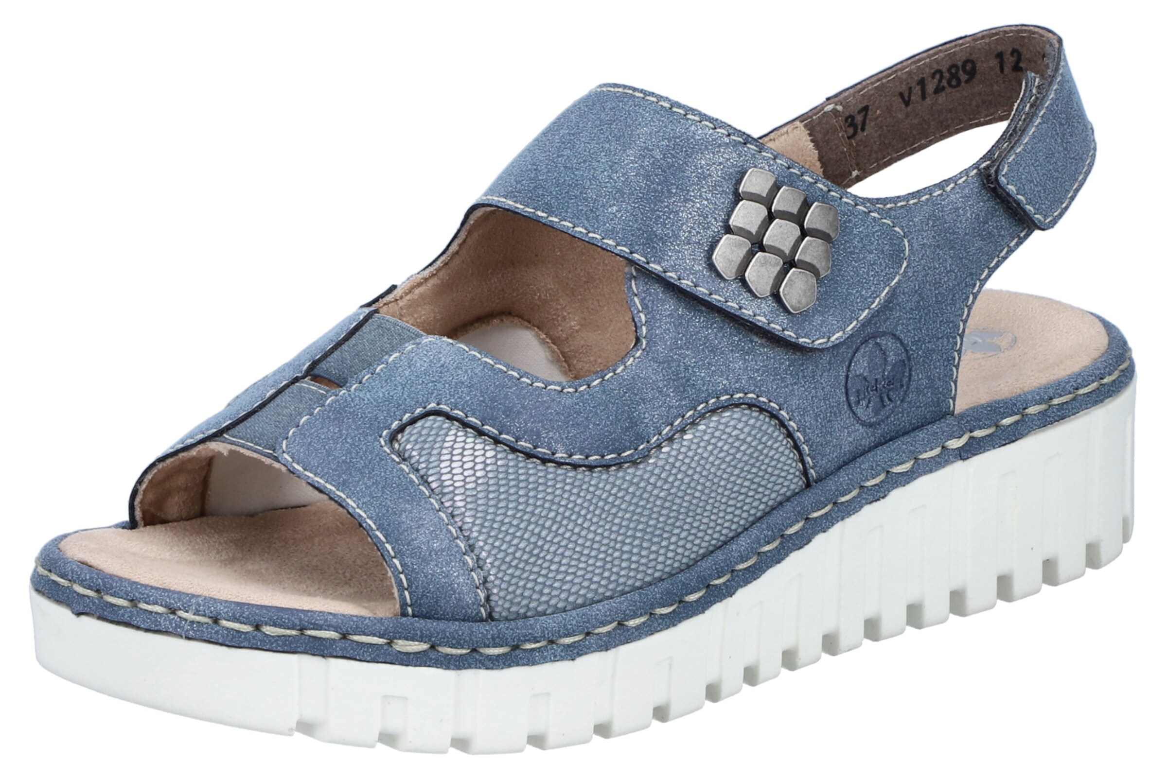 Sandales Rieker en bleu : devant