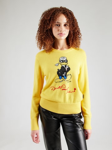 Pull-over Karl Lagerfeld en jaune : devant