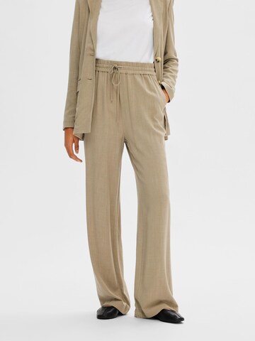 SELECTED FEMME Loose fit Pants 'Viva-Gulia' in Brown