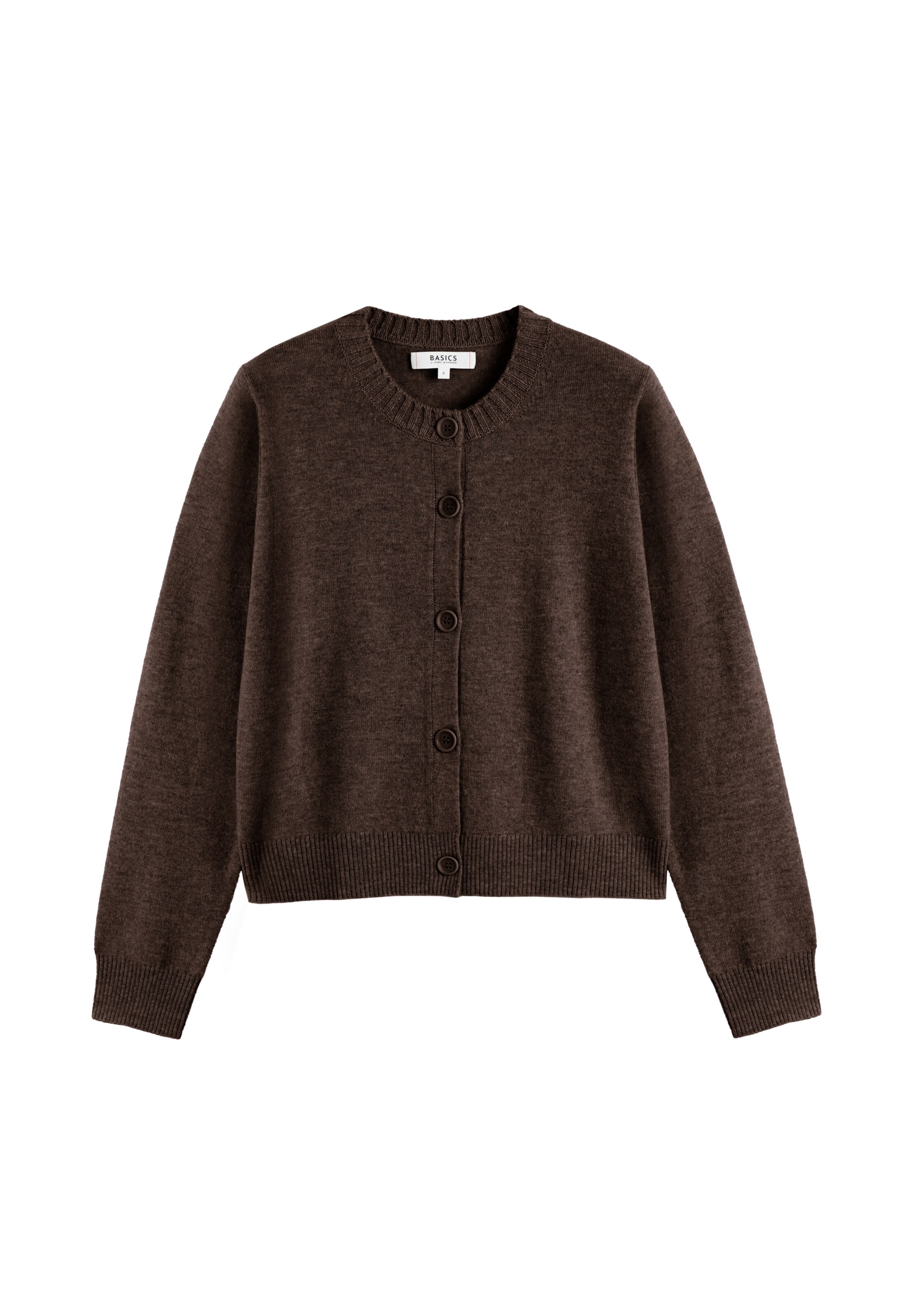 Chinti & Parker Cardigan 'Basics' i brun: forside