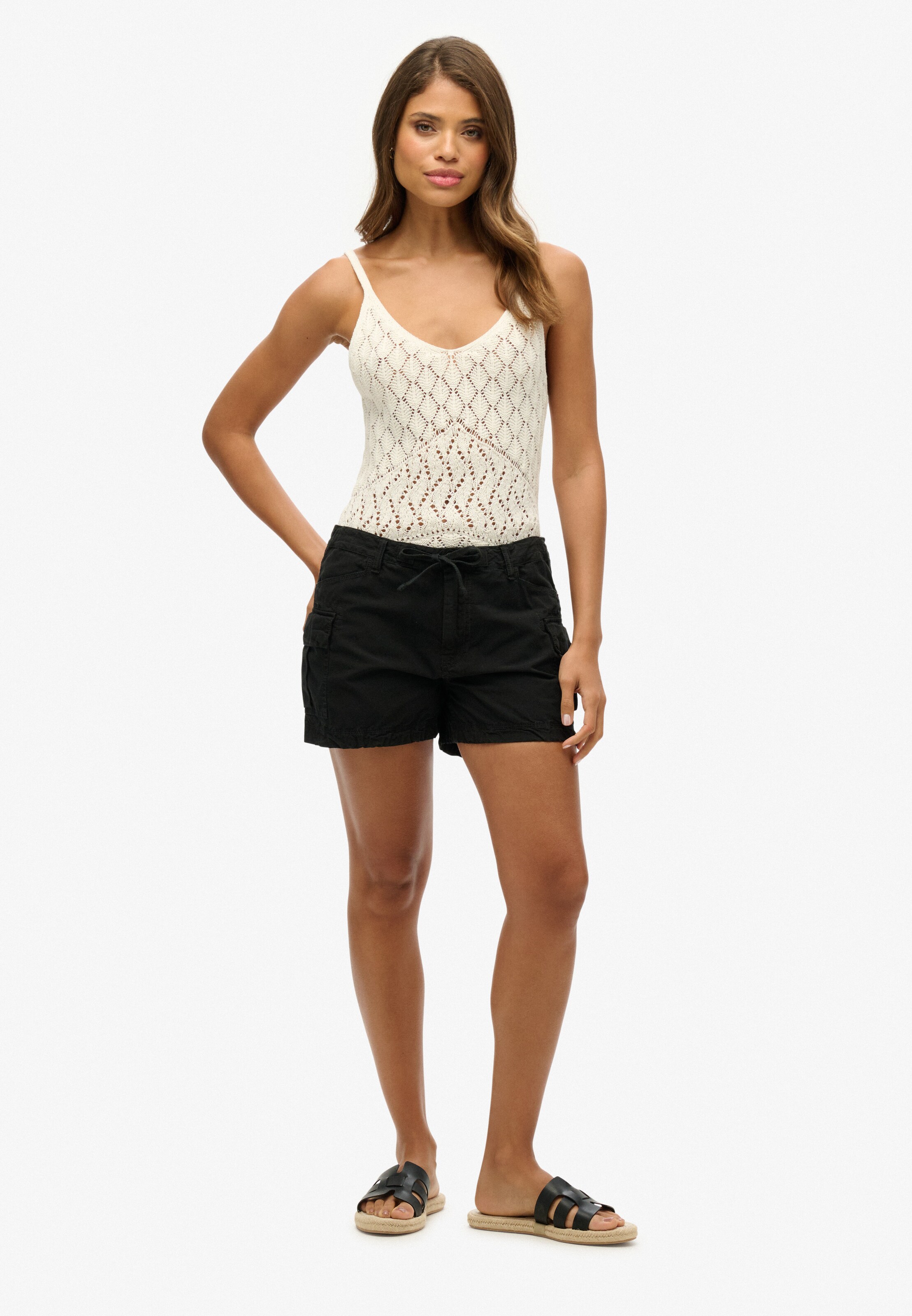 Regular Pantalon cargo Superdry en noir