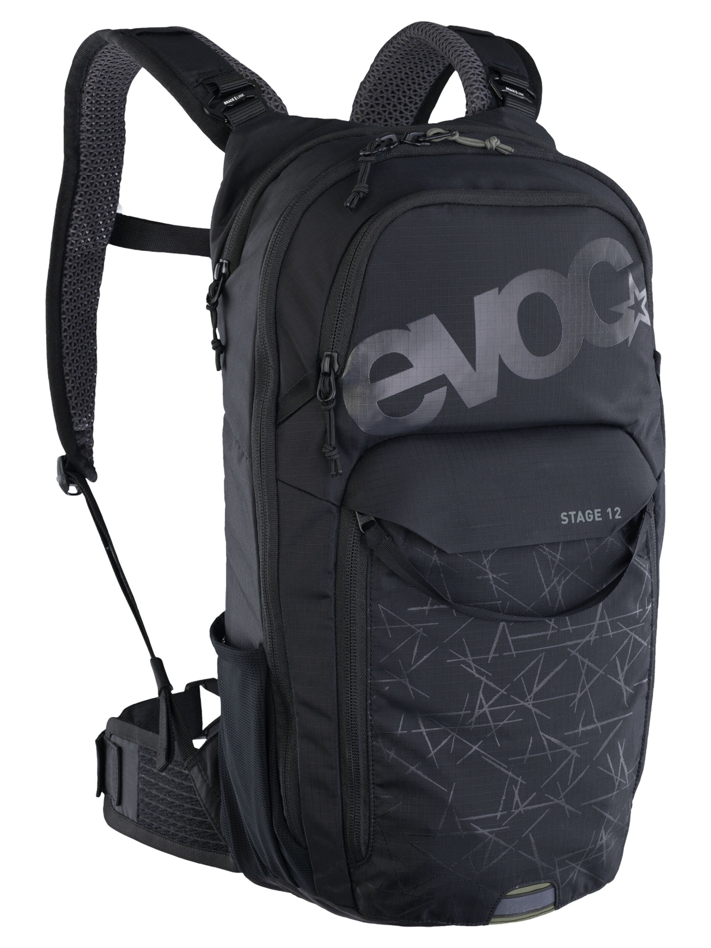 EVOC Rucksack 'STAGE 12' in Schwarz: Vorderseite